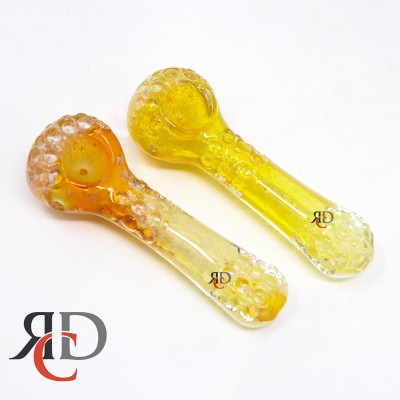 GLASS PIPE GOLD/ SILVER MARBLE DOT ART GP7039 1CT